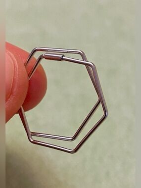 S925 Sterling Silver Hexagonal Hoop Earrings